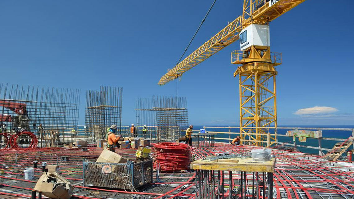 Post-tensioning on site