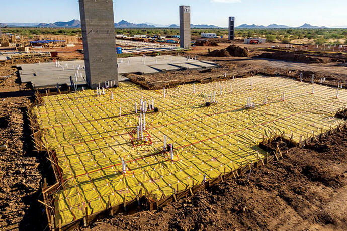 Post-tensioning on site