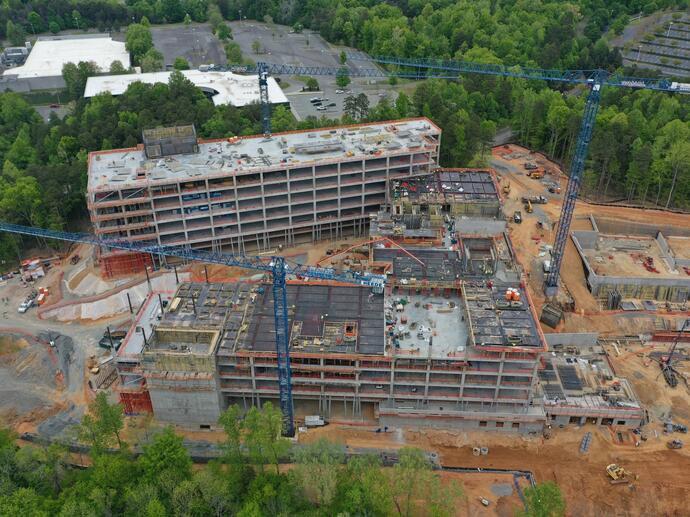 Aerial of office building