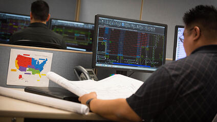 Engineer working at desk