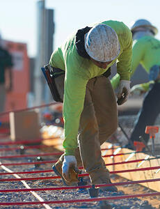 Post-tensioning on site